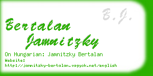 bertalan jamnitzky business card